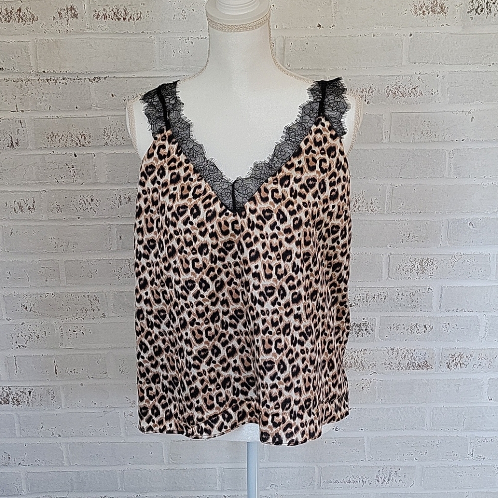 Heartloom Leopard Lace Trim Camisole NWT